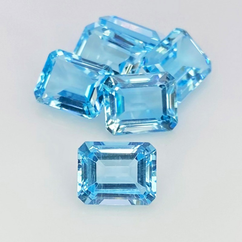 25.55 Cts. Sky Blue Topaz 10X8mm Step Cut Octagon Shape AAA Grade Gemstones Parcel - Total 6 Pcs.