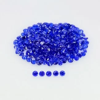  5.37 Cts. Lab Blue Sapphire 1.75mm Diamond Cut Round Shape AAA Grade Gemstones Parcel - Total 250 Pcs.