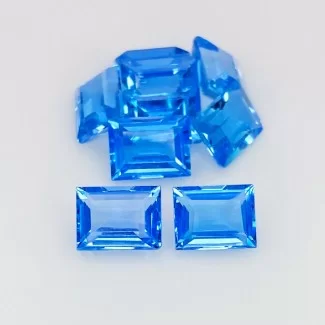 17 Cts. Swiss Blue Topaz 8x6mm Step Cut Baguette Shape AAA Grade Gemstones Parcel - Total 9 Pcs.