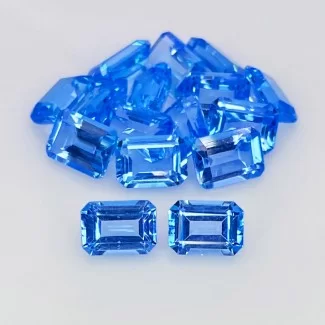 18.65 Cts. Swiss Blue Topaz 7x5mm Step Cut Octagon Shape AAA Grade Gemstones Parcel - Total 16 Pcs.