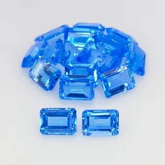 20.30 Cts. Swiss Blue Topaz 7x5mm Step Cut Octagon Shape AAA Grade Gemstones Parcel - Total 17 Pcs.