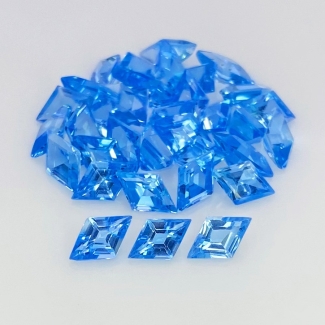23.86 Carat Swiss Blue Topaz 8x5mm Faceted Kite Shape AAA Grade Gemstones Parcel - Total 37 Pcs.