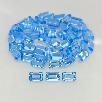 20.70 Cts. Swiss Blue Topaz 5x3mm Step Cut Octagon Shape AAA Grade Gemstones Parcel - Total 60 Pcs.