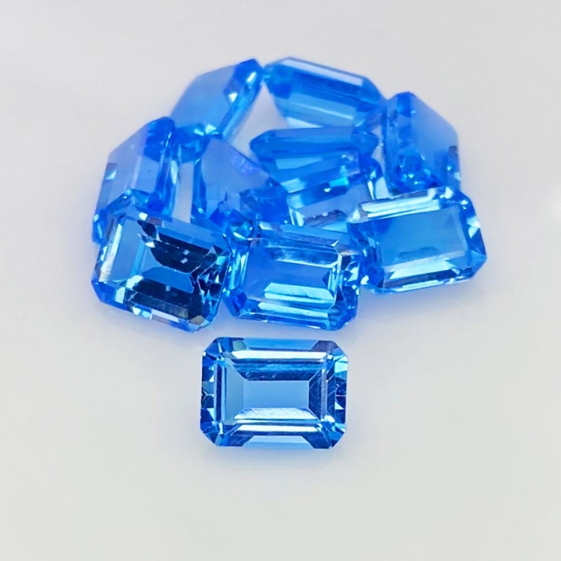 20.70 Cts. Swiss Blue Topaz 8x6mm Step Cut Octagon Shape AAA Grade Gemstones Parcel - Total 11 Pcs.