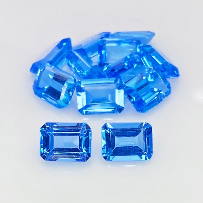 20.75 Cts. Swiss Blue Topaz 8x6mm Step Cut Octagon Shape AAA Grade Gemstones Parcel - Total 12 Pcs.