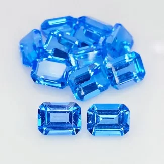 22.45 Cts. Swiss Blue Topaz 8x6mm Step Cut Octagon Shape AAA Grade Gemstones Parcel - Total 12 Pcs.