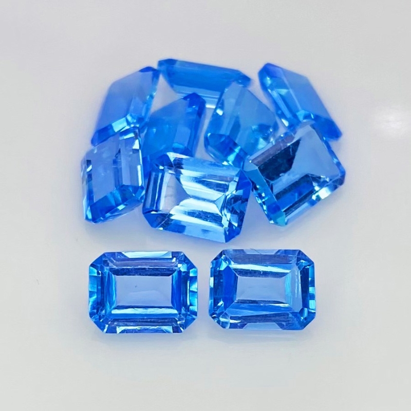 17.65 Cts. Swiss Blue Topaz 8x6mm Step Cut Octagon Shape AAA Grade Gemstones Parcel - Total 10 Pcs.