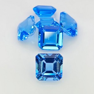 Swiss Blue Topaz Step Cut Octagon Shape AAA Grade Gemstone Parcel - 8mm - 6 Pc. - 17.20 Carat
