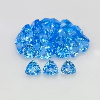 18.40 Cts. Swiss Blue Topaz 5mm Faceted Trillion Shape AAA Grade Gemstones Parcel - Total 32 Pcs.