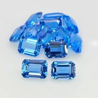 23.85 Cts. Swiss Blue Topaz 8x6mm Step Cut Octagon Shape AAA Grade Gemstones Parcel - Total 13 Pcs.