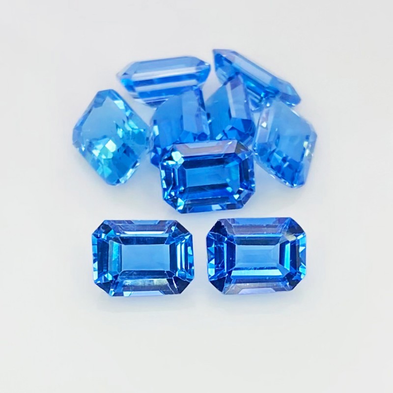 17.80 Cts. Swiss Blue Topaz 8x6mm Step Cut Octagon Shape AAA Grade Gemstones Parcel - Total 9 Pcs.