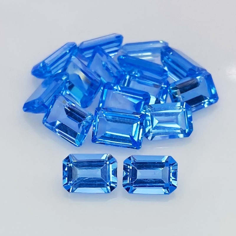 19.80 Cts. Swiss Blue Topaz 7x5mm Step Cut Octagon Shape AAA Grade Gemstones Parcel - Total 16 Pcs.