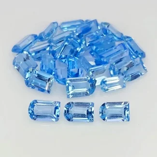 17.83 carat Swiss Blue Topaz 5x2-6x4mm Faceted Fancy Shape AA Grade Gemstones Parcel - Total 29 Pcs.