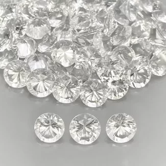 144.85 Cts. Crystal Quartz 9mm Diamond Cut Round Shape AAA Grade Gemstones Parcel - Total 60 Pcs.