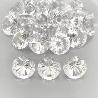 138.40 Cts. Crystal Quartz 12mm Diamond Cut Round Shape AAA Grade Gemstones Parcel - Total 25 Pcs.