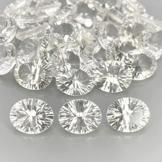  110.9 Carat Crystal Quartz 11x9mm Diamond Cut Oval Shape AAA Grade Gemstones Parcel - Total 33 Pcs.