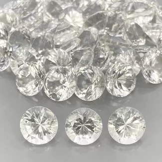143.50 Cts. Crystal Quartz 9mm Diamond Cut Round Shape AAA Grade Gemstones Parcel - Total 60 Pcs.