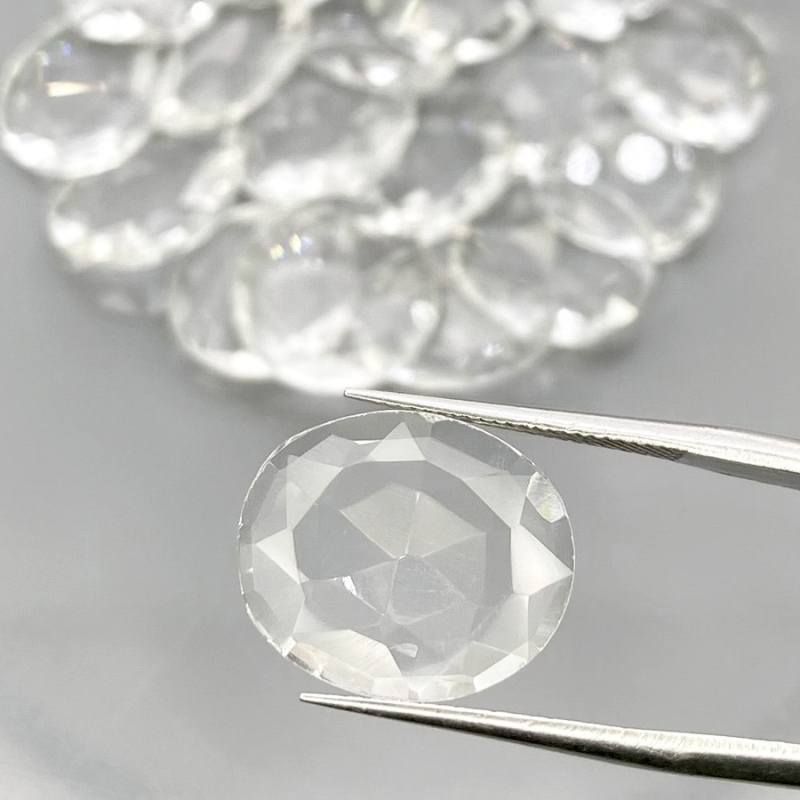 67.30 Carat Crystal Quartz 13-15mm Rose Cut Irregular Shape AAA Grade Gemstones Parcel - Total 19 Pcs.