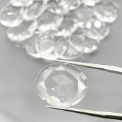 67.30 Carat Crystal Quartz 13-15mm Rose Cut Irregular Shape AAA Grade Gemstones Parcel - Total 19 Pcs.