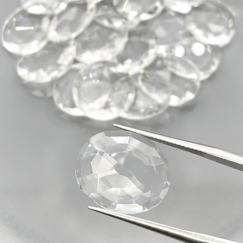 67.30 Carat Crystal Quartz 13-15mm Rose Cut Irregular Shape AAA Grade Gemstones Parcel - Total 19 Pcs.
