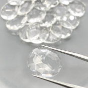 67.30 Carat Crystal Quartz 13-15mm Rose Cut Irregular Shape AAA Grade Gemstones Parcel - Total 19 Pcs.