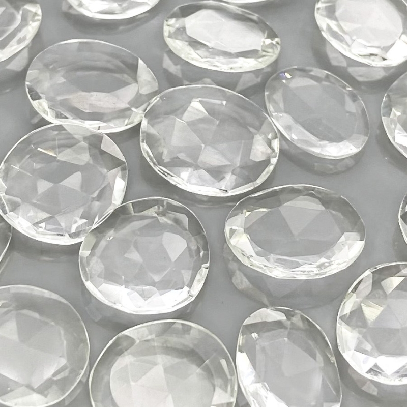67.30 Carat Crystal Quartz 13-15mm Rose Cut Irregular Shape AAA Grade Gemstones Parcel - Total 19 Pcs.