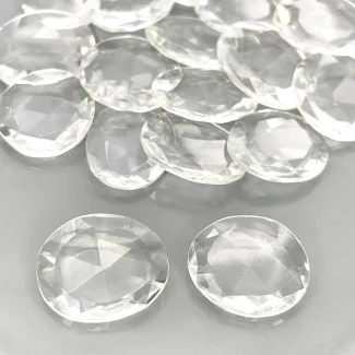 67.30 Carat Crystal Quartz 13-15mm Rose Cut Irregular Shape AAA Grade Gemstones Parcel - Total 19 Pcs.