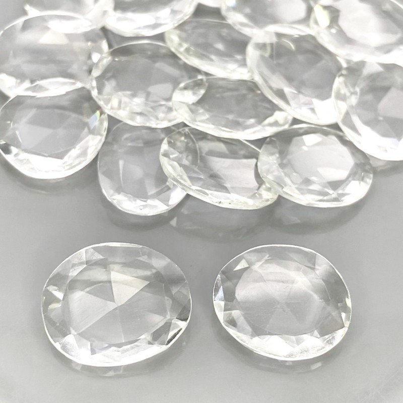 Crystal Quartz Rose Cut Irregular Shape AAA Grade Gemstone Parcel - 13-15mm - 19 Pc. - 67.30 Carat