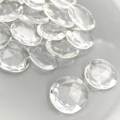 67.30 Carat Crystal Quartz 13-15mm Rose Cut Irregular Shape AAA Grade Gemstones Parcel - Total 19 Pcs.