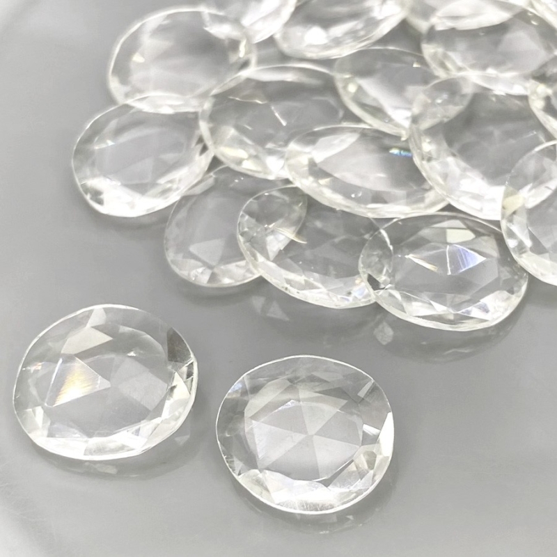 67.30 Carat Crystal Quartz 13-15mm Rose Cut Irregular Shape AAA Grade Gemstones Parcel - Total 19 Pcs.