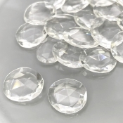 67.30 Carat Crystal Quartz 13-15mm Rose Cut Irregular Shape AAA Grade Gemstones Parcel - Total 19 Pcs.