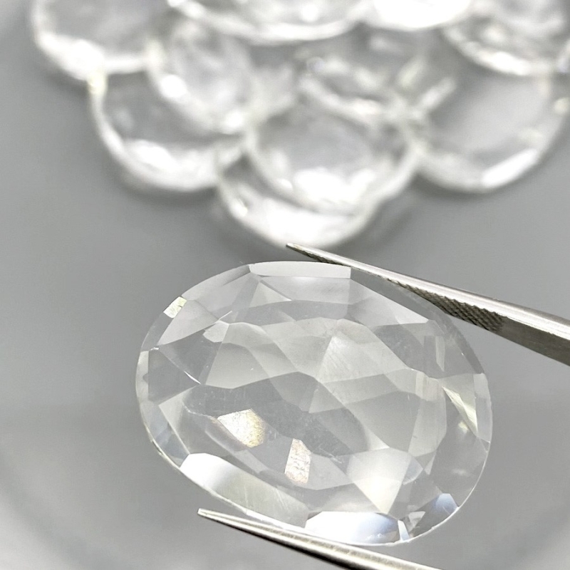 156.15 Carat Crystal Quartz 20-24mm Rose Cut Irregular Shape AAA Grade Gemstones Parcel - Total 15 Pcs.