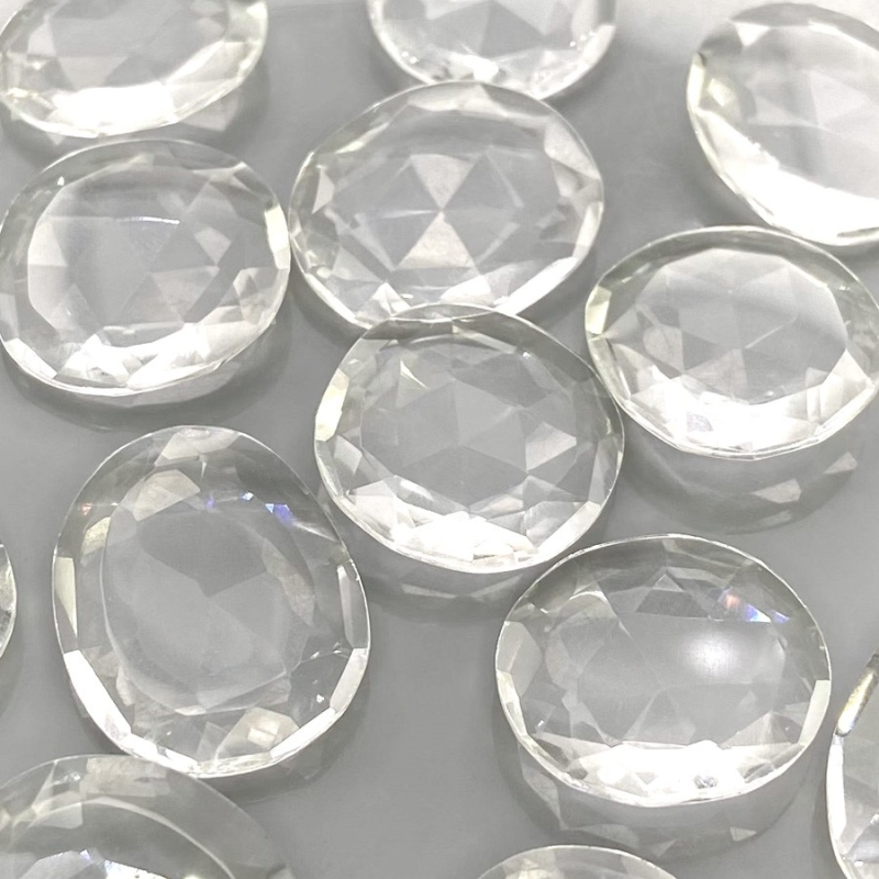 156.15 Carat Crystal Quartz 20-24mm Rose Cut Irregular Shape AAA Grade Gemstones Parcel - Total 15 Pcs.