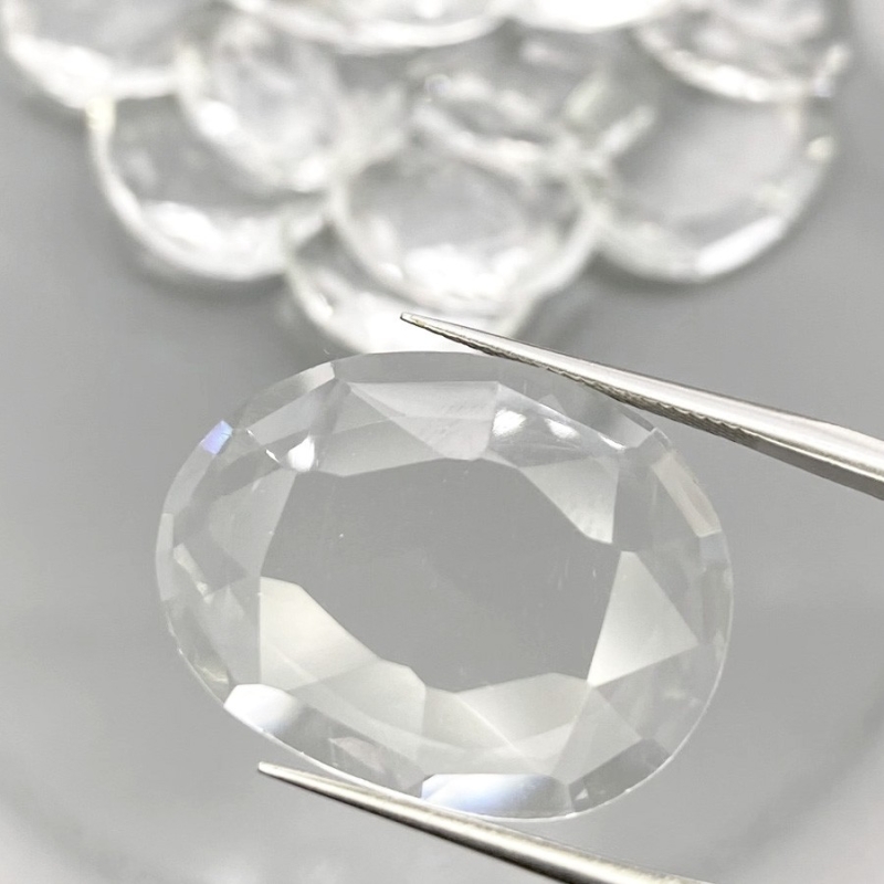 156.15 Carat Crystal Quartz 20-24mm Rose Cut Irregular Shape AAA Grade Gemstones Parcel - Total 15 Pcs.