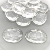 156.15 Carat Crystal Quartz 20-24mm Rose Cut Irregular Shape AAA Grade Gemstones Parcel - Total 15 Pcs.
