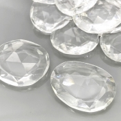 156.15 Carat Crystal Quartz 20-24mm Rose Cut Irregular Shape AAA Grade Gemstones Parcel - Total 15 Pcs.