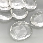 156.15 Carat Crystal Quartz 20-24mm Rose Cut Irregular Shape AAA Grade Gemstones Parcel - Total 15 Pcs.