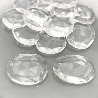 156.15 Carat Crystal Quartz 20-24mm Rose Cut Irregular Shape AAA Grade Gemstones Parcel - Total 15 Pcs.