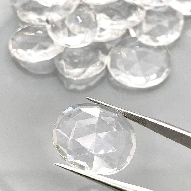 155.60 Carat Crystal Quartz 18-20mm Rose Cut Irregular Shape AAA Grade Gemstones Parcel - Total 20 Pcs.