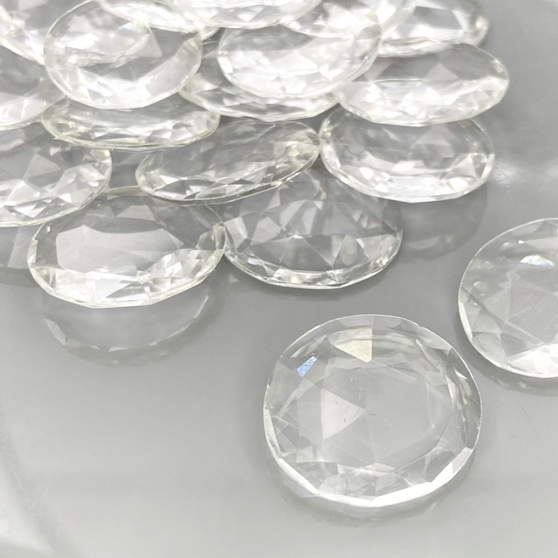 155.60 Carat Crystal Quartz 18-20mm Rose Cut Irregular Shape AAA Grade Gemstones Parcel - Total 20 Pcs.