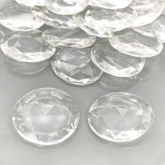 Crystal Quartz Rose Cut Irregular Shape AAA Grade Gemstone Parcel - 18-20mm - 20 Pc. - 155.60 Carat