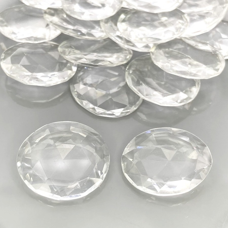 155.60 Carat Crystal Quartz 18-20mm Rose Cut Irregular Shape AAA Grade Gemstones Parcel - Total 20 Pcs.