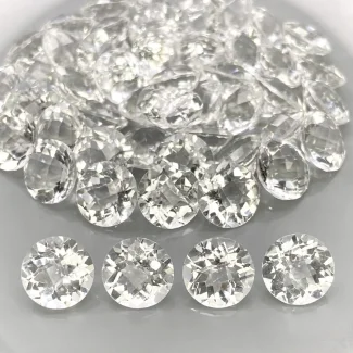 166.85 Cts. Crystal Quartz 10mm Checkerboard Round Shape AAA Grade Gemstones Parcel - Total 50 Pcs.