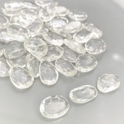 85.25 Cts. White Topaz 9-12mm Rose Cut Irregular Shape AAA Grade Gemstones Parcel - Total 40 Pcs.