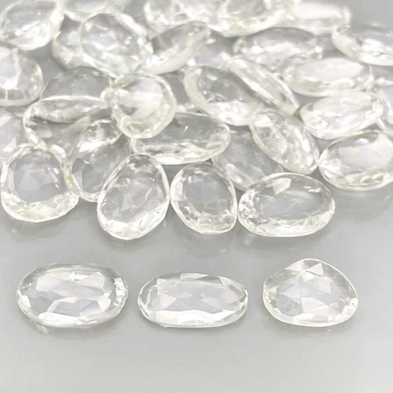85.25 Cts. White Topaz 9-12mm Rose Cut Irregular Shape AAA Grade Gemstones Parcel - Total 40 Pcs.