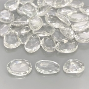 85.25 Cts. White Topaz 9-12mm Rose Cut Irregular Shape AAA Grade Gemstones Parcel - Total 40 Pcs.