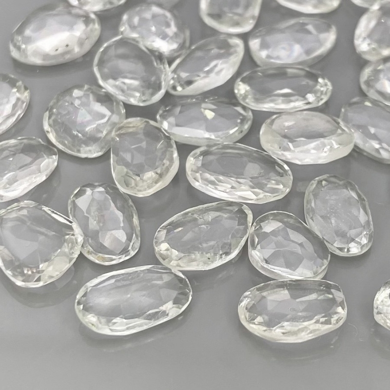 85.25 Cts. White Topaz 9-12mm Rose Cut Irregular Shape AAA Grade Gemstones Parcel - Total 40 Pcs.