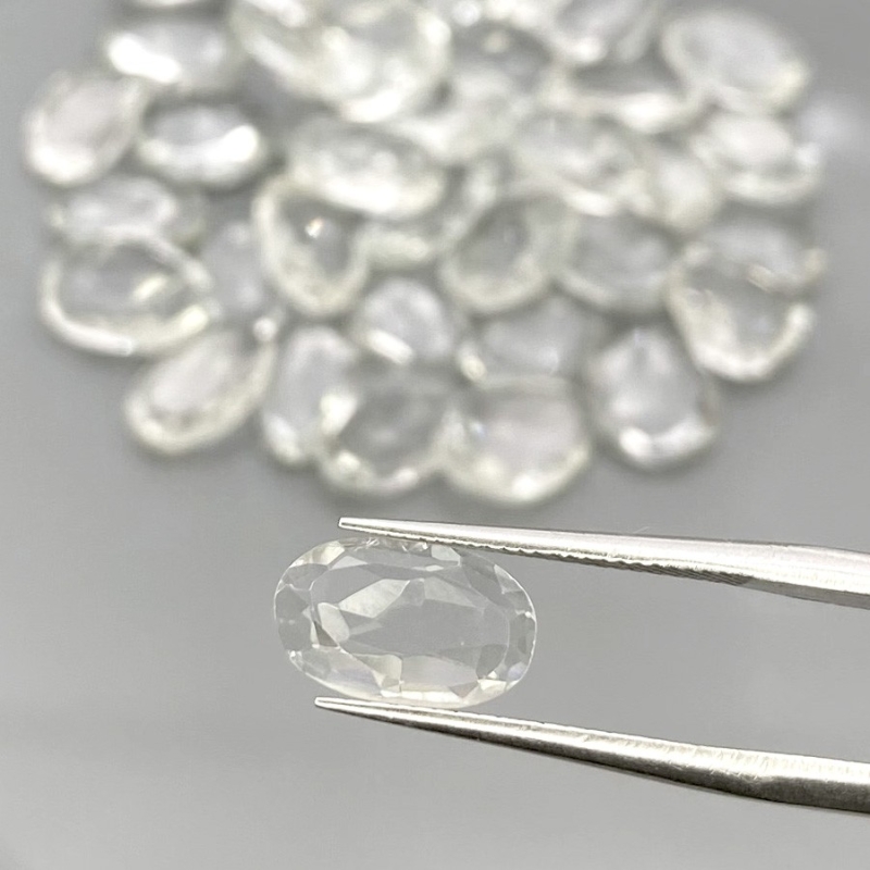 85.25 Cts. White Topaz 9-12mm Rose Cut Irregular Shape AAA Grade Gemstones Parcel - Total 40 Pcs.