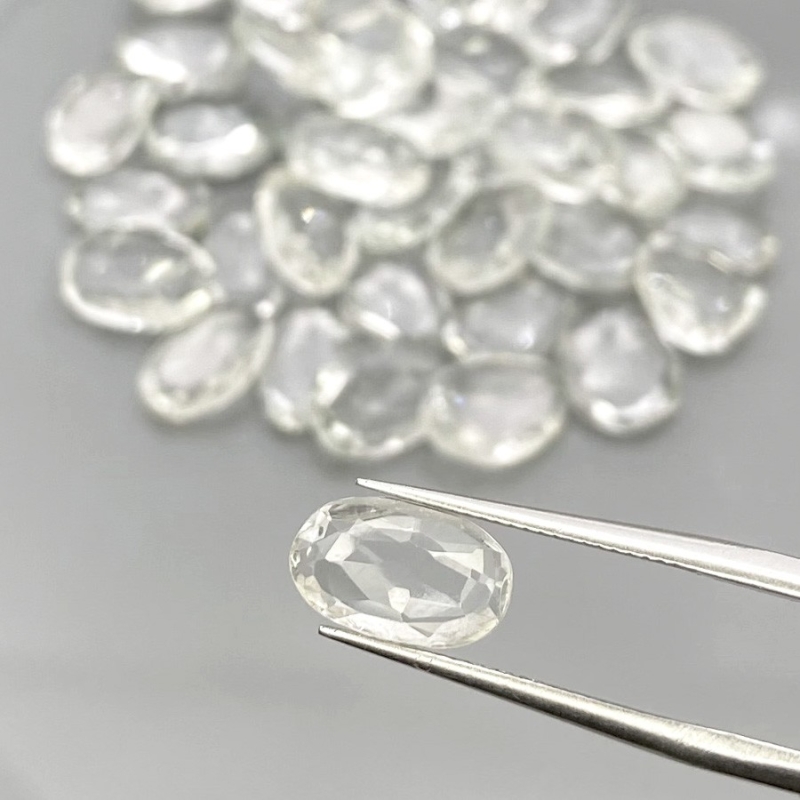 85.25 Cts. White Topaz 9-12mm Rose Cut Irregular Shape AAA Grade Gemstones Parcel - Total 40 Pcs.