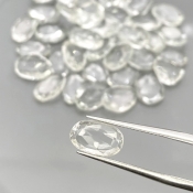 85.25 Cts. White Topaz 9-12mm Rose Cut Irregular Shape AAA Grade Gemstones Parcel - Total 40 Pcs.